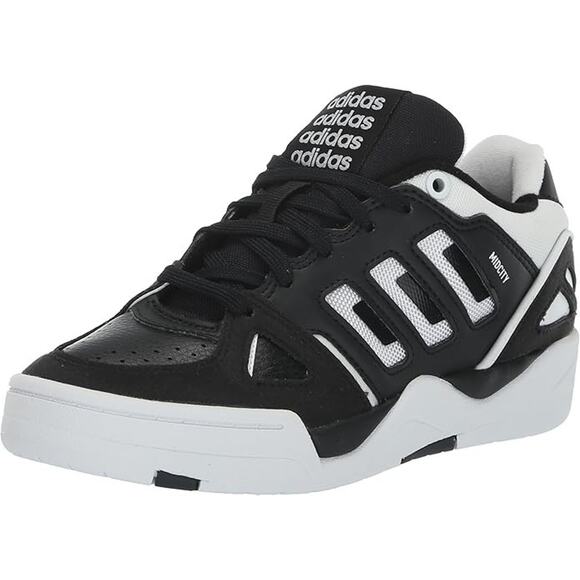 Size 10 - adidas Mens Midcity Low Black White Basketball Shoes Sneakers Lace Up main image 9